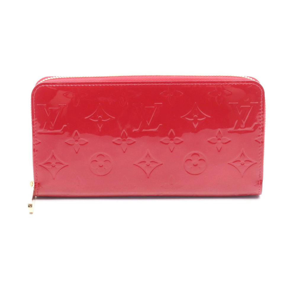 Louis Vuitton Zippy Wallet Monogram Round Zip Leather Vernis Red